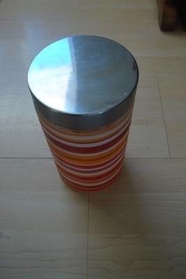 Glazen VOORRAAD POT met zilverkleurig schroefdeksel, Ophalen of Verzenden, Zo goed als nieuw