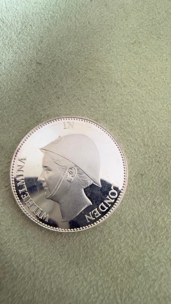 Gulden 1940 Wilhelmina in Londen RESTRIKE / NASLAG Prooflike, Postzegels en Munten, Munten | Nederland, Verzenden, Koningin Wilhelmina