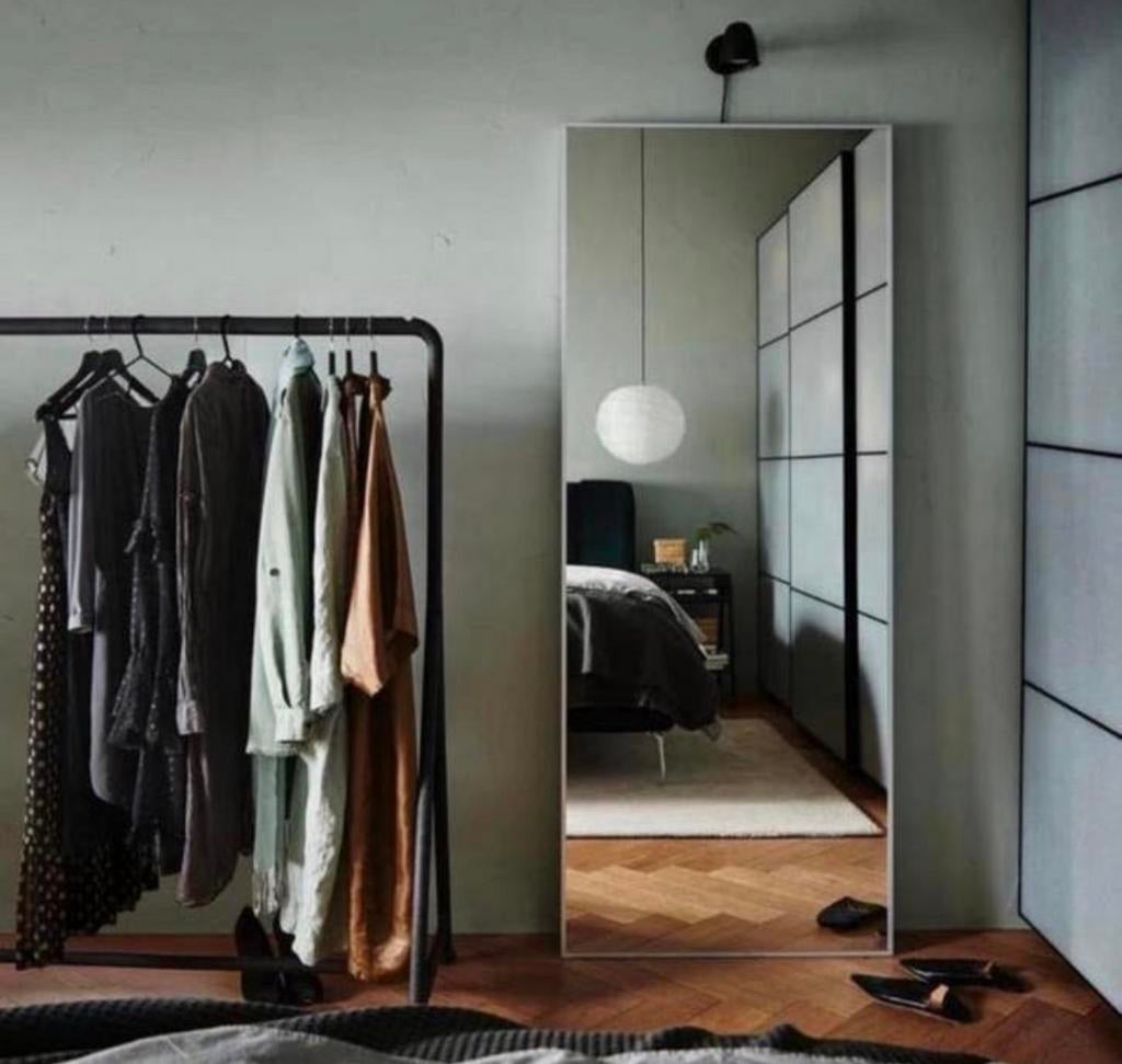 Grote spiegel aluminium frame 78/196, Huis en Inrichting, Woonaccessoires | Spiegels, Ophalen, Gebruikt, 75 tot 100 cm, 150 tot 200 cm