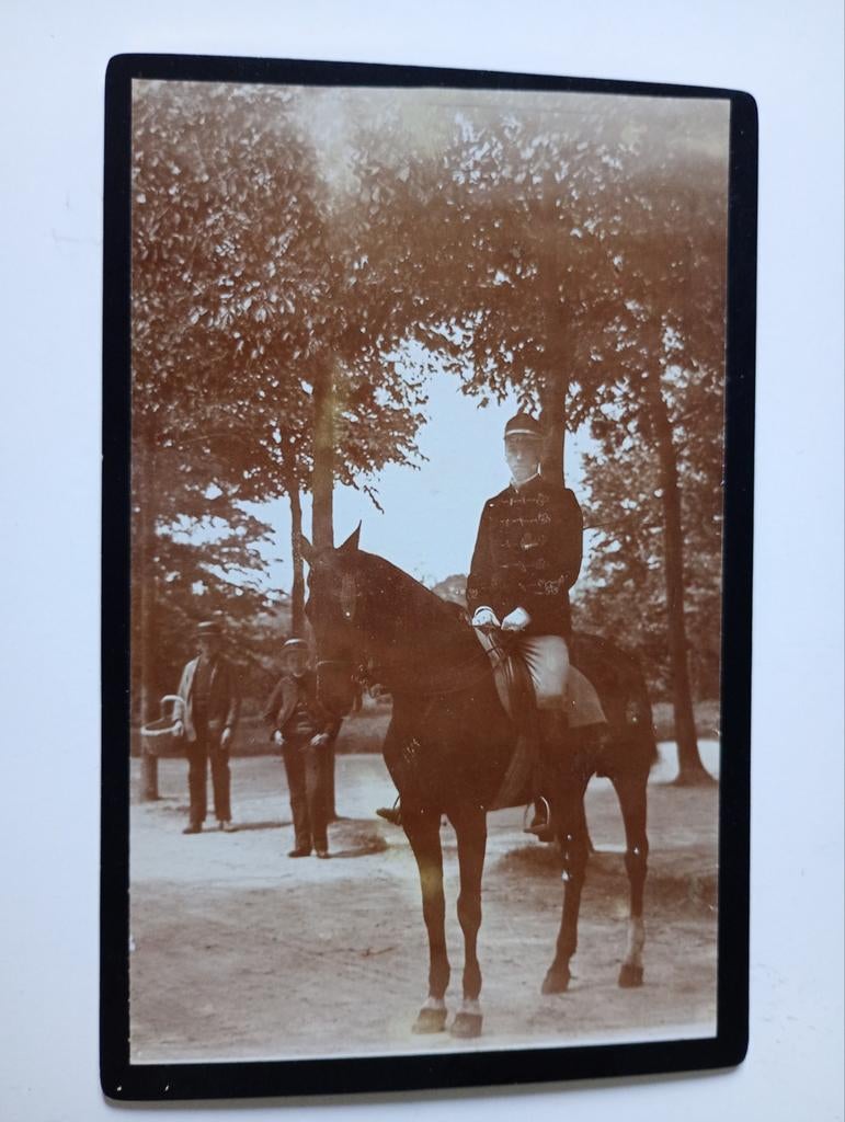 Kabinetsfoto Ruiter Man te Paard Noord Nederland, Ophalen of Verzenden, Voor 1940, Gebruikt, Foto