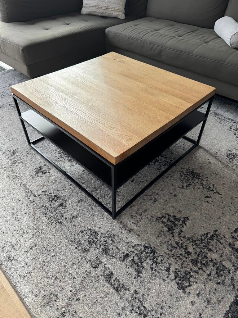 Salon tafel goossens, Ophalen, 100 tot 150 cm, Eikenhout, 50 tot 100 cm