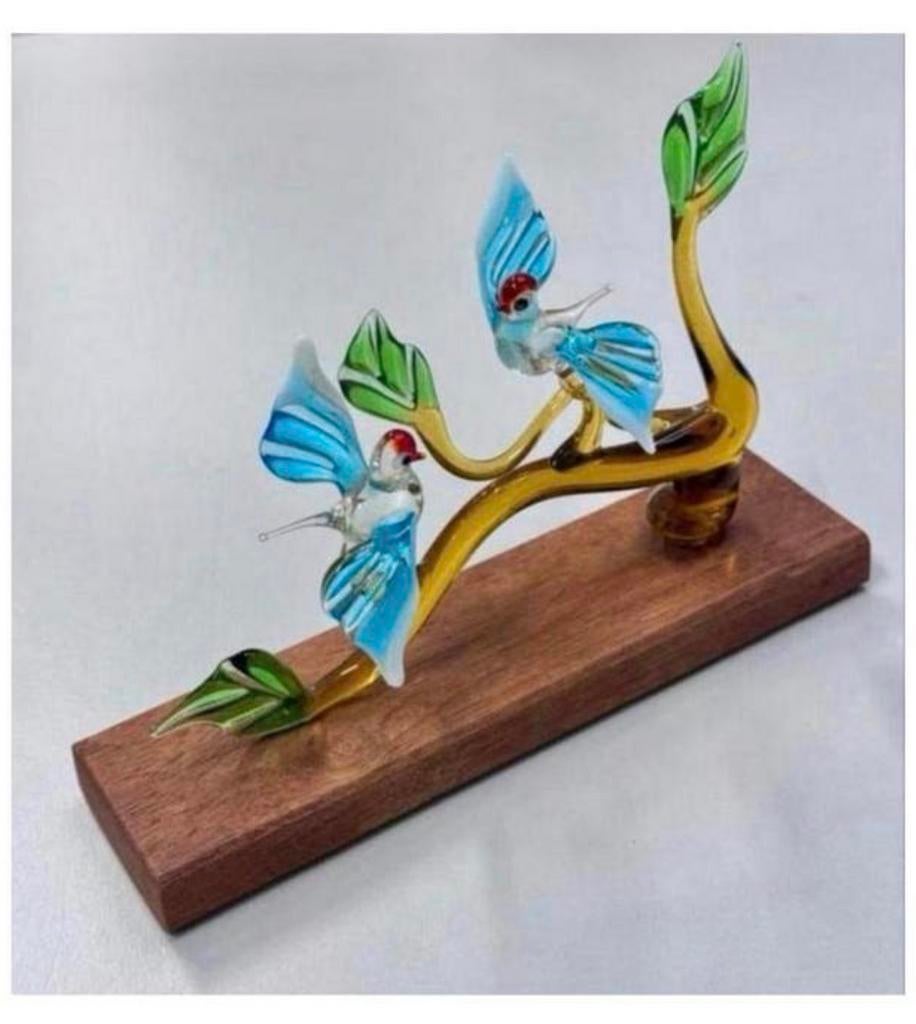 Glaskunst, vogels geblazen glas, vogelkunst glasdieren vogel, Antiek en Kunst, Ophalen of Verzenden