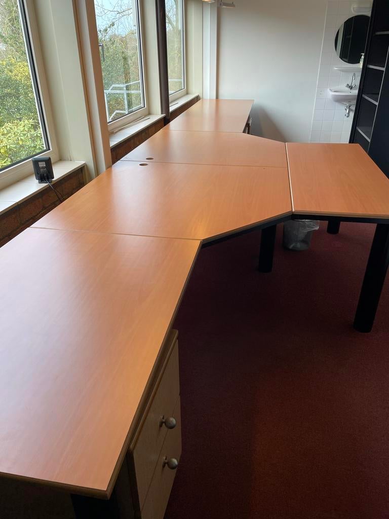 Stevig bureau, Huis en Inrichting, Bureaus, Gebruikt, Hoekbureau, Bruin, Ophalen of Verzenden