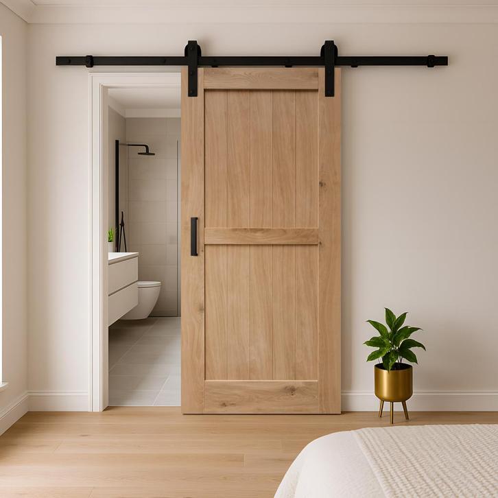 Binnen deur | Eiken deur | Schuifdeur | Barn Deur, Doe-het-zelf en Verbouw, Deuren en Horren, Nieuw, Binnendeur, 200 tot 215 cm