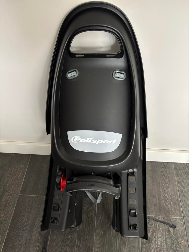 Polisport Achterzitje Fiets - Zwart met Voetsteuntjes, 15 t/m 25 kg, Achterzitje, Ophalen of Verzenden, Gebruikt