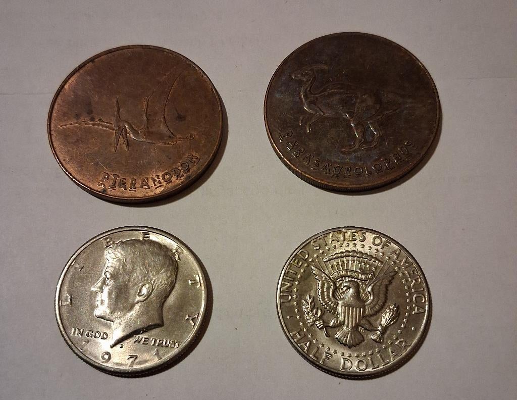 Tetley The Lost World munten USD halve Dollar, Postzegels en Munten, Munten | Amerika, Verzenden, Noord-Amerika