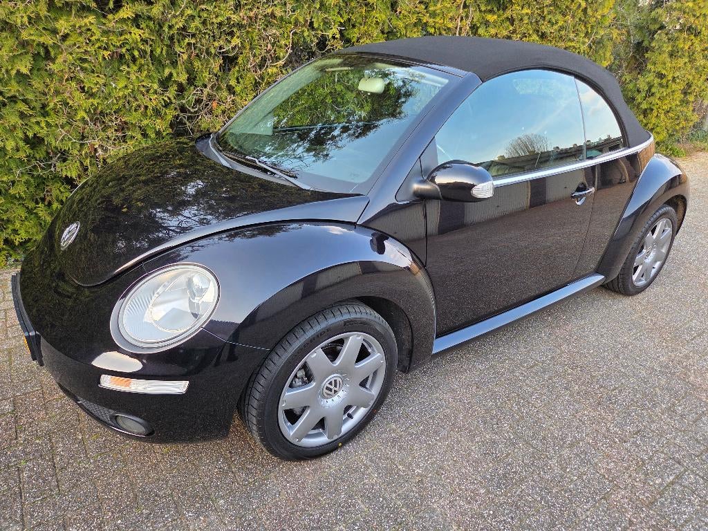 New Beetle Cabrio 1.8 Turbo 2007 138.000 km Leer Airco etc., Auto's, 4 cilinders, Zwart, Leder, Handgeschakeld
