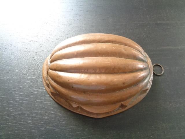 Rood koperen cakevorm / bakvorm / geleivorm (24 x 19 cm)., Antiek en Kunst, Antiek | Keukenbenodigdheden, Ophalen of Verzenden