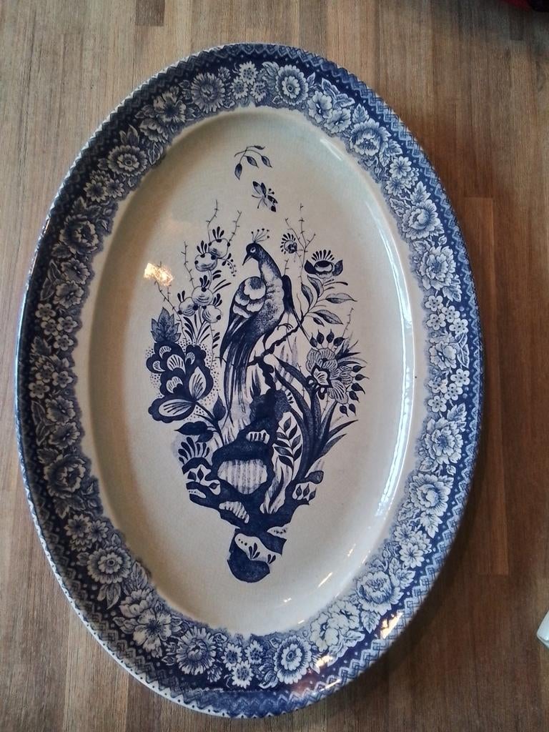 Chemkefa Delfts blauwe serveerschaal 49 cm, Antiek en Kunst, Ophalen of Verzenden