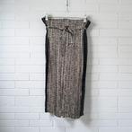 Nü Broek 42 Bruin Zwart Abstract Paperbag Cupro Vegan Zijde, Kleding | Dames, Maat 42/44 (L), Ophalen of Verzenden, Zo goed als nieuw