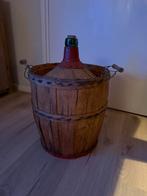 Brocante Franse vintage gistfles in mand - in goede staat!, Ophalen, Zo goed als nieuw, Frankrijk, Overige typen