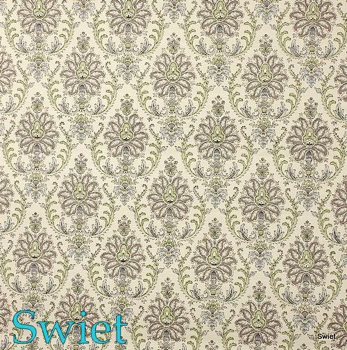 5499 Vintage barok behang mauve blauw en groen tinten swiet, Huis en Inrichting, Verzenden, Minder dan 10 m², Wit