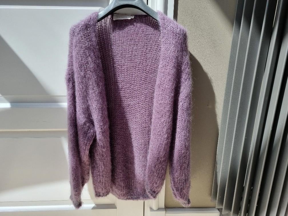 Plein Publique fluffy vest La Cherie paars mohair wol maat S, Paars, Plein Publique, Ophalen of Verzenden, Zo goed als nieuw