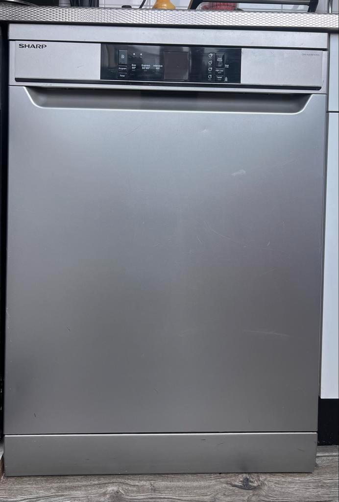 Sharp Vaatwasser - Zilverkleurig, Vrijstaand, Witgoed en Apparatuur, Vaatwasmachines, Gebruikt, Vrijstaand, 85 tot 90 cm, 60 cm of meer