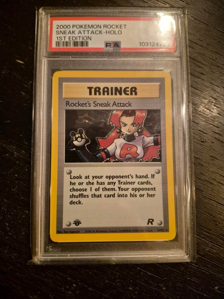 Rocket's Sneak Attack Holo #16 PSA 9, Ophalen of Verzenden, Zo goed als nieuw