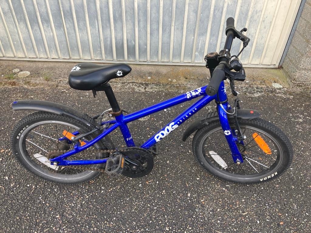 Frog 44 kinderfiets blauw, Fietsen en Brommers, Ophalen, Gebruikt, 16 tot 20 inch