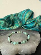 Chrysocolla git jet beschermt aura straling zuivert uniek, Ophalen of Verzenden, Nieuw, Zilver, Met edelsteen
