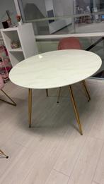 Marmeren Eettafel - 110cm - Gouden Poten, Huis en Inrichting, Tafels | Eettafels, Ophalen, 100 tot 150 cm, Rond, Nieuw