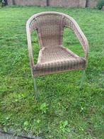 4 biezen terrasstoelen, Ophalen, Gebruikt, Aluminium