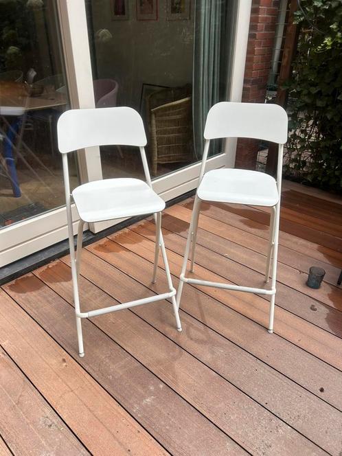 2x ikea Franklin barkruk wit, Huis en Inrichting, Barkrukken, Zo goed als nieuw, 2 krukken, Ophalen