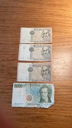 4x bankbiljet Lire Italie, Ophalen of Verzenden, Italië
