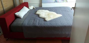 2 persoons bed 2.20x1.95 hoog 1.50 kleur rood selectr. Bodem