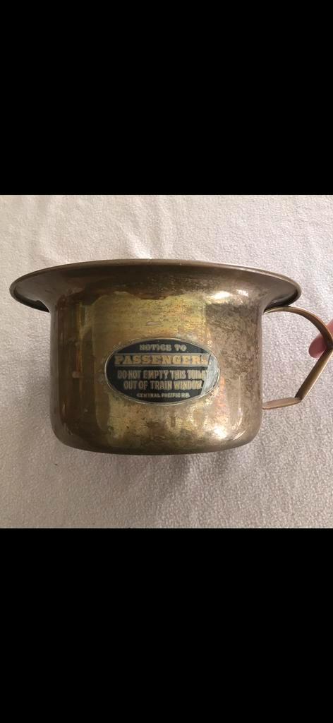 Antieke Koperen Pispot - Amerikaanse Spoorwegen 1870, Antiek en Kunst, Antiek | Koper en Brons, Koper, Ophalen of Verzenden