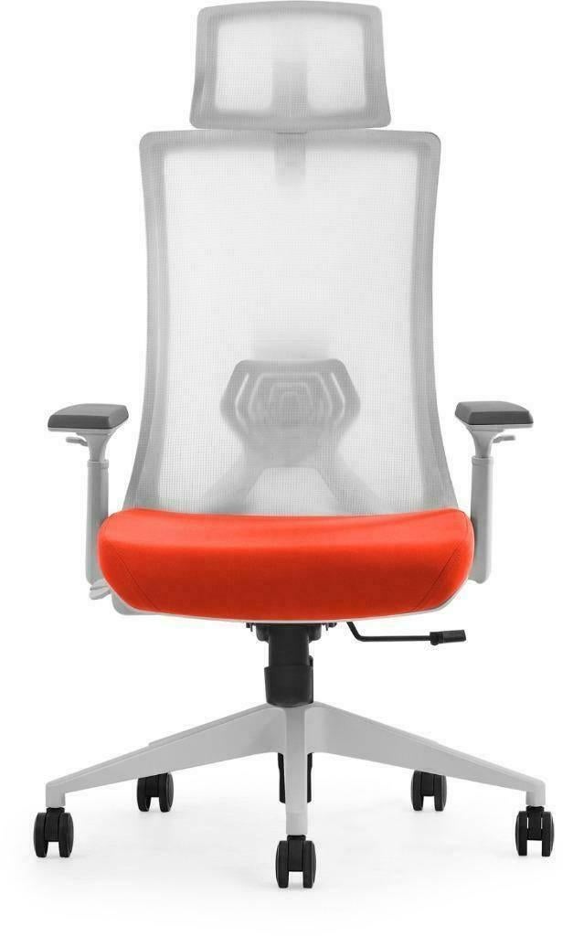 White body bureaustoel, ergonomisch, hoofdsteun, wit EN1335, VST, Wit, Nieuw, Ophalen of Verzenden
