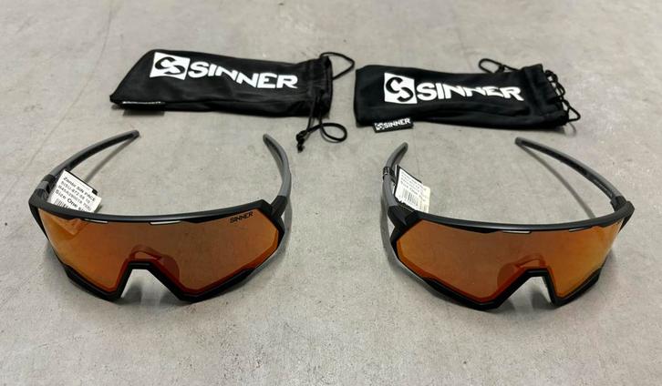2x Zonnebril / Sportbril Sinner Pace / Zwart Nooit Gebruikt, Sieraden, Tassen en Uiterlijk, Zonnebrillen en Brillen | Heren, Zo goed als nieuw