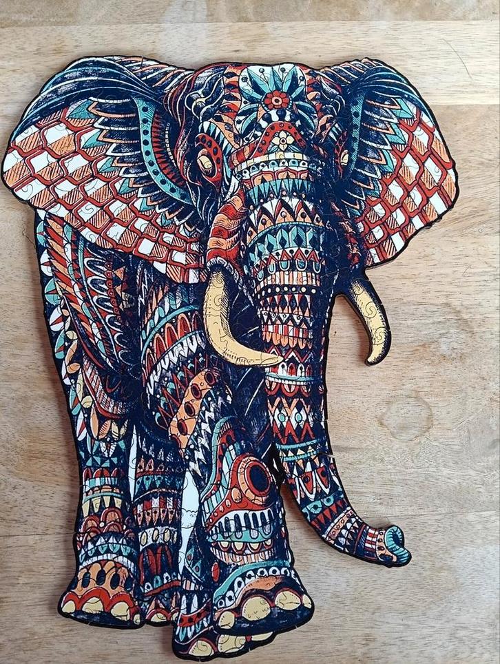 Houten Puzzel Olifant - Artefakt Holz-Puzzle 205 stukjes, Hobby en Vrije tijd, Denksport en Puzzels, Zo goed als nieuw, Legpuzzel
