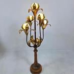 Hollywood Regency lamp florentiner bamboe palmboom verguld, Ophalen, Gebruikt, Hollywood Regency, 150 tot 200 cm