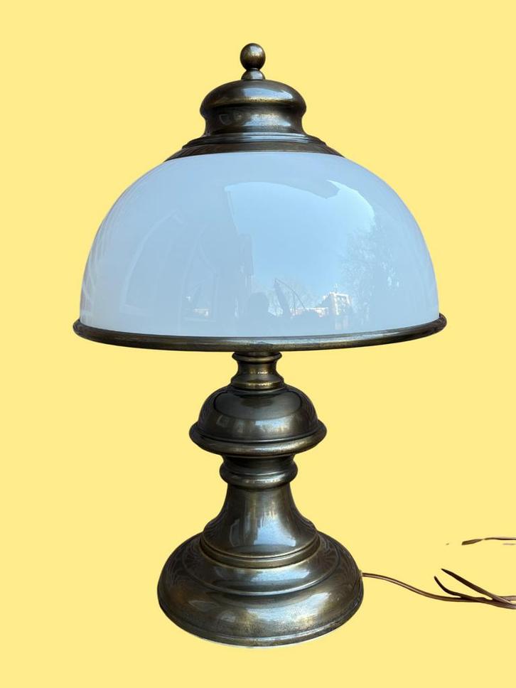 Art Nouveau TAFELLAMP (groot / 1970-1980), Huis en Inrichting, Lampen | Tafellampen, Zo goed als nieuw, 50 tot 75 cm, Glas, Ophalen of Verzenden