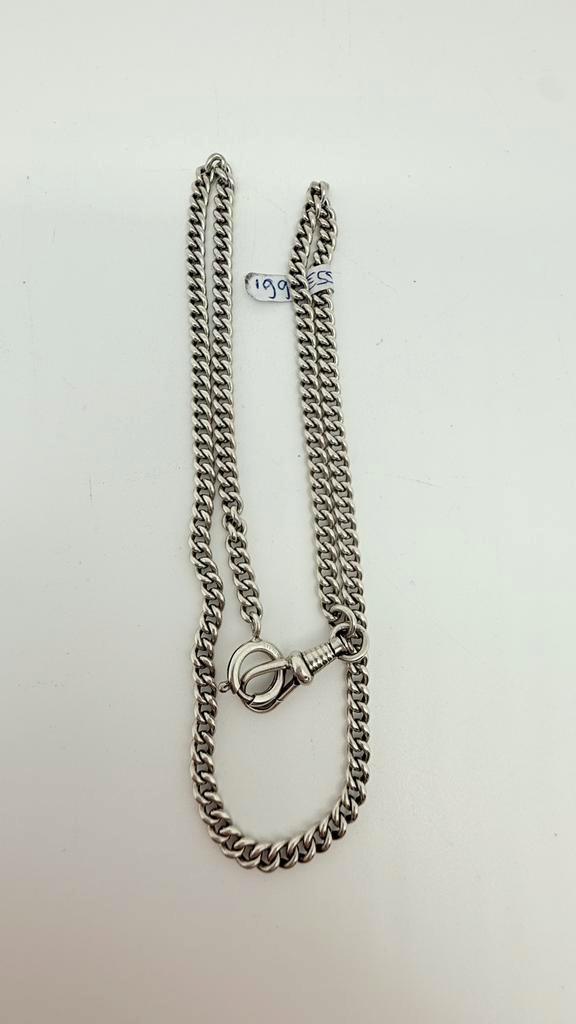 Zilveren horlogeketting. Lengte: 47 cm. Zilverkeur: 800, Antiek en Kunst, Antiek | Goud en Zilver, Zilver, Verzenden