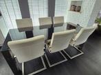 Moderne eethoek met zes stoelen, Huis en Inrichting, Complete eetkamers, Ophalen of Verzenden, Gebruikt