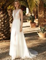 Nieuwe Bianco Evento trouwjurk Monica split kant tule, Ophalen of Verzenden, Nieuw, Trouwjurk