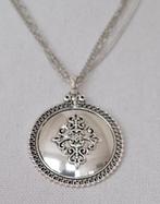 Carole zilverkleurige grote ronde hanger aan ketting, Overige materialen, Verstelbaar, Nieuw, Ophalen of Verzenden