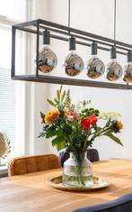 Moderne hanglamp met smoke glas bollen 110x20x28, Ophalen of Verzenden, Zo goed als nieuw, Glas, Modern