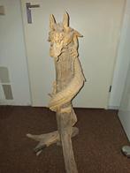 Handgemaakte houten/klei draak 94 cm, Antiek en Kunst, Kunst | Beelden en Houtsnijwerken, Ophalen