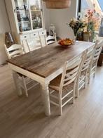 6 stuks Antieke landelijke stoelen met biezen zitting, Antiek en Kunst, Ophalen of Verzenden