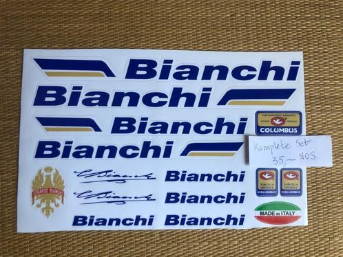 ORIGINELE VINTAGE BIANCHI KOMPLETE STICKERSET RACEFIETS NOS, Fietsen en Brommers, Fietsonderdelen, Nieuw, Racefiets, Frame, Verzenden