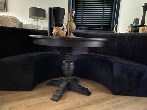 Prachtige ronde zwarte verlengbare eetkamertafel tafel., Antiek en Kunst, Antiek | Meubels | Tafels, Ophalen