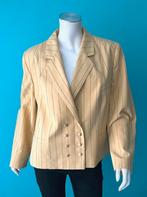 Vintage jaren 80 blazer lichtgeel krijtstreep 42, Kleding | Dames, Jasjes, Kostuums en Pakken, Verzenden, Geel, Maat 42/44 (L)
