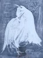 Theo van Hoytema 1863-1917 Litho 2 Zilver reigers, Ophalen of Verzenden