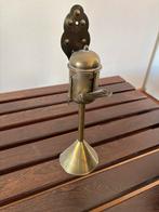 Antieke Koperen Olielamp - Snotneus, Antiek en Kunst, Antiek | Lampen, Ophalen of Verzenden