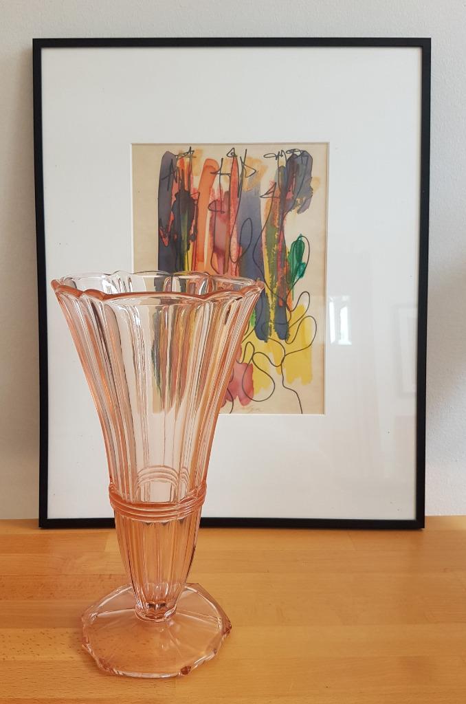 Art-Deco Vaas, Ankerglas/Bernsdorf, Model BERLIN, jaren '30, Antiek en Kunst, Antiek | Glas en Kristal, Ophalen of Verzenden