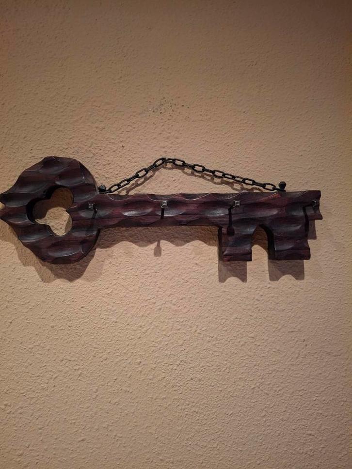 Vintage Houten Sleutel Wandkapstok, Huis en Inrichting, Woonaccessoires | Kapstokken, Zo goed als nieuw, Wandkapstok, Minder dan 100 cm