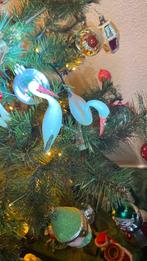 Antieke opaline ooievaars paartje op 1 clip kerst kerstbal, Diversen, Kerst, Ophalen of Verzenden, Gebruikt