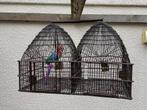 Dubbele metalen vogelkooi, Antiek en Kunst, Curiosa en Brocante, Ophalen