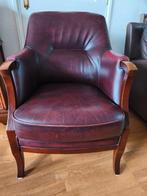 Lederen fauteuil / leren stoeltje, Huis en Inrichting, Fauteuils, Ophalen, Zo goed als nieuw, 50 tot 75 cm