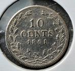 10 cent 1901, Postzegels en Munten, Munten | Nederland, Zilver, Ophalen of Verzenden, 10 cent, Koningin Wilhelmina
